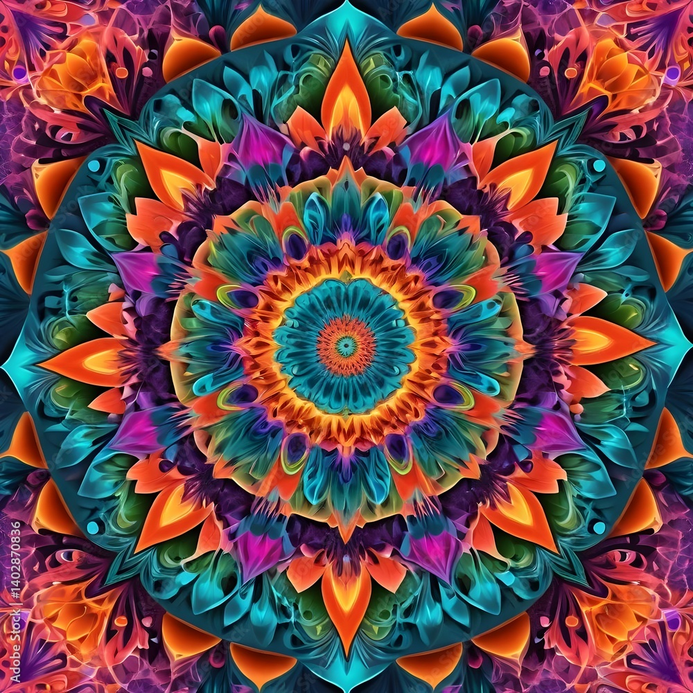 Vibrant Colorful Mandala Design Vibrant Colorful Mandala Design