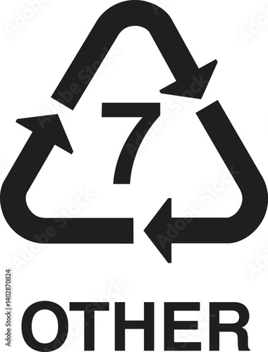 Test0recycling symbols, plastic products sign, Recycle Bin Sign, Recycling Symbol, Plastic Quality symbol, Plastic recycling sign 7 OTHER, 7 OTHER icon