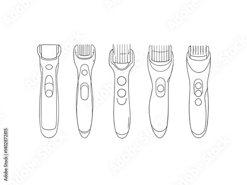 Minimal Epilator Line Art Icons