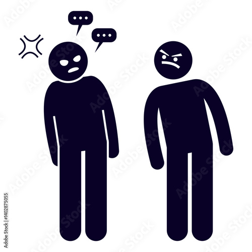 vector illustration of a character who is upset with his friend