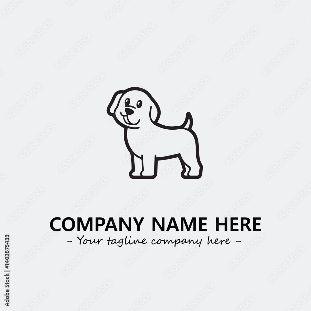 Obraz premium Dog illustration black and white for logo company vector image