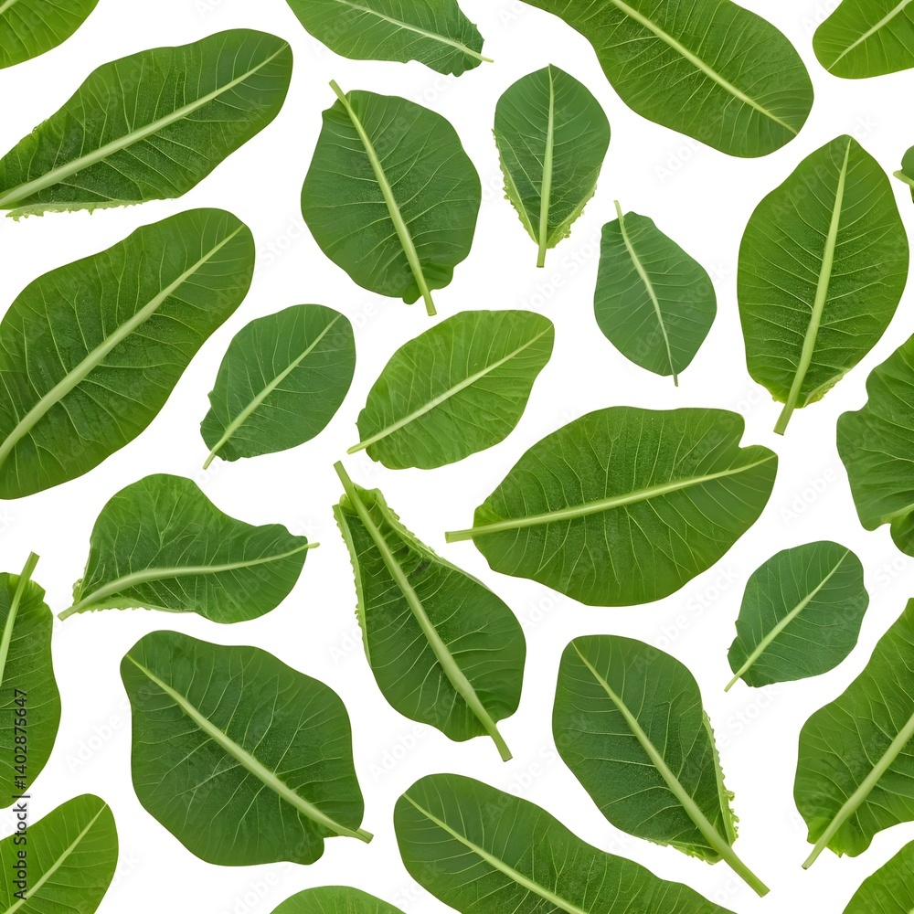 Fototapeta premium Green Leaves Seamless Pattern