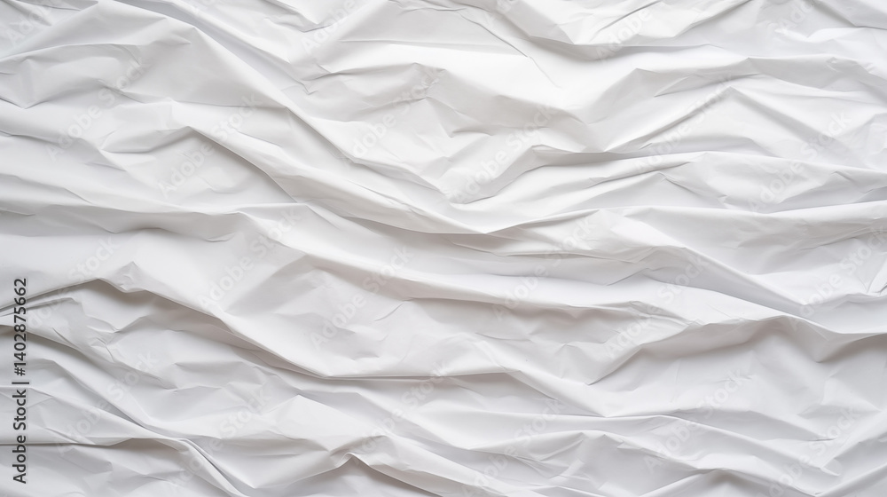 Close up shot of a wrinkled white fabric creating an abstract pattern Close up shot of a wrinkled white fabric creating an abstract pattern