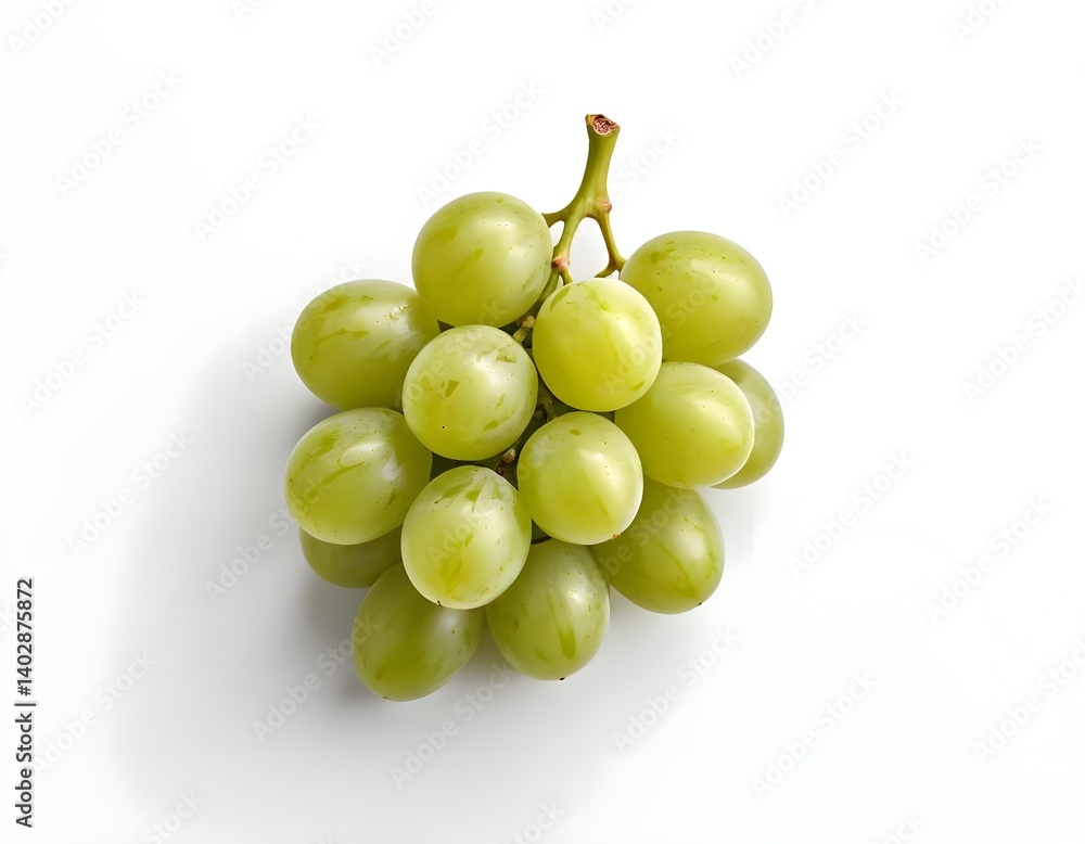 Fresh Green Grapes on White Background Fresh Green Grapes on White Background