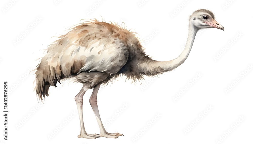 Fototapeta premium Watercolor Painting of a Rhea