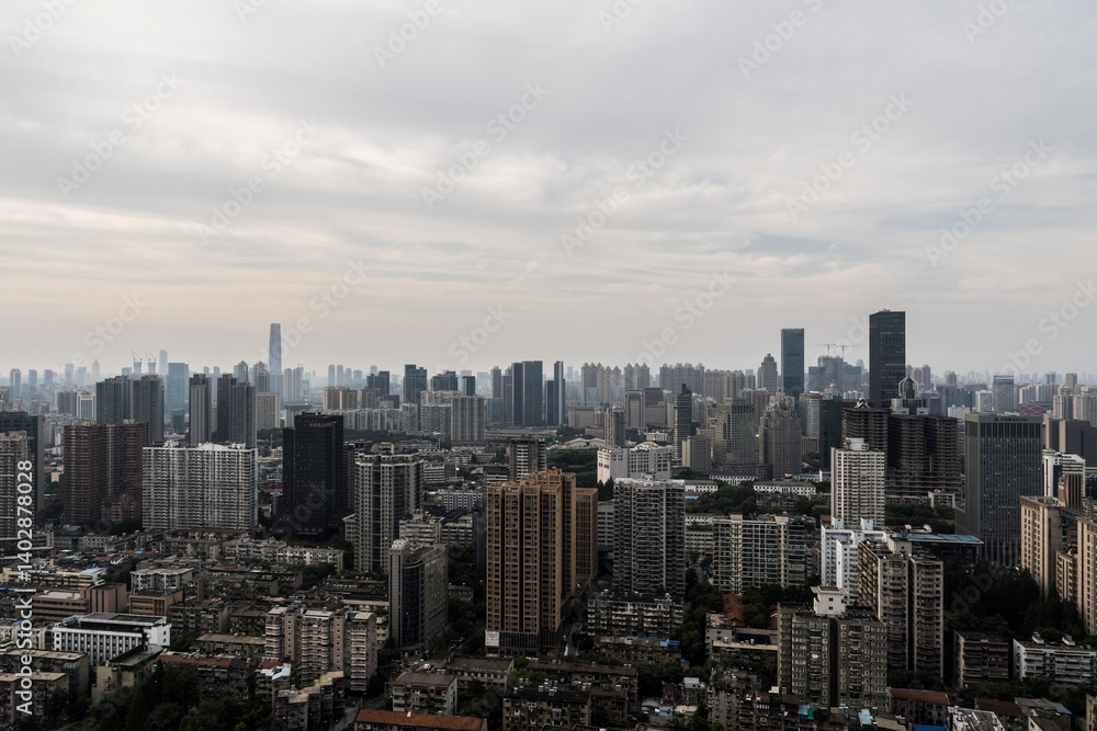 Fototapeta premium china wuhan city skyline