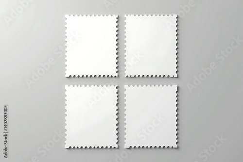 Blank postage stamps ready to mail simple design