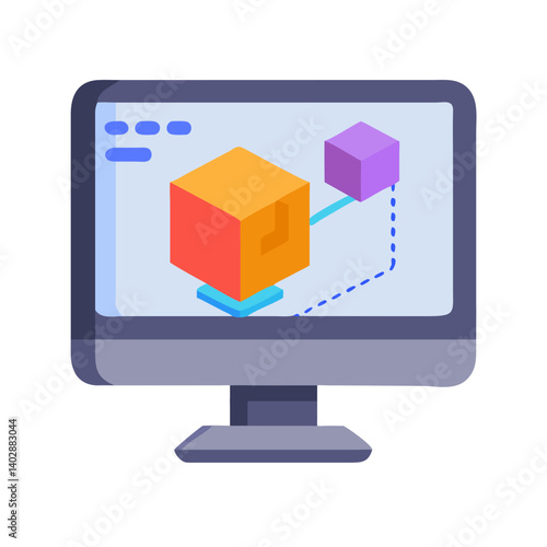 3D Modeling on Monitor Representing Digital Design and Computer-Aided Visualization