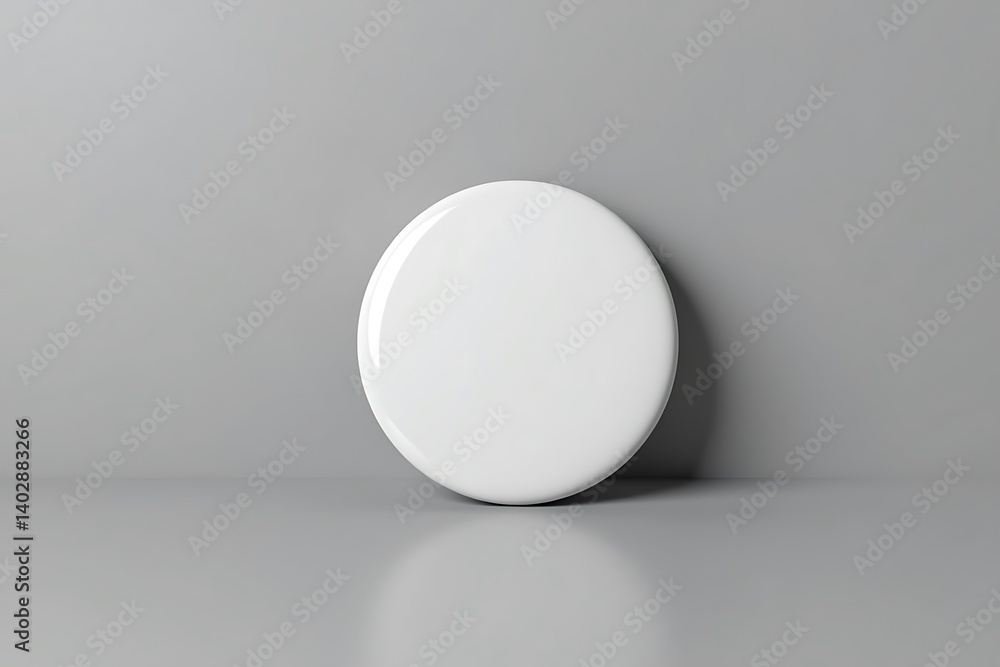 Blank white button mockup simple gray background Blank white button mockup simple gray background