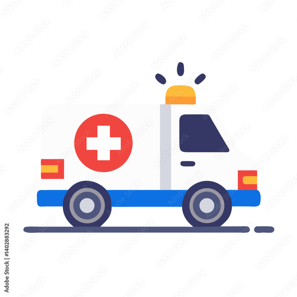 Fototapeta premium Ambulance Vehicle Icon Representing Emergency Cardiac Care and Medical Response
