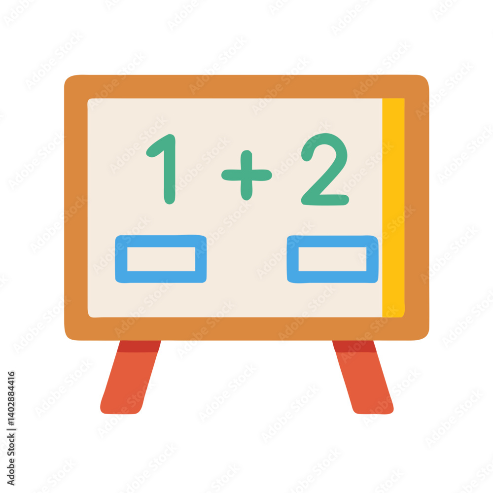 Basic Math Board Icon Representing Early Childhood Education and Learning Basic Math Board Icon Representing Early Childhood Education and Learning
