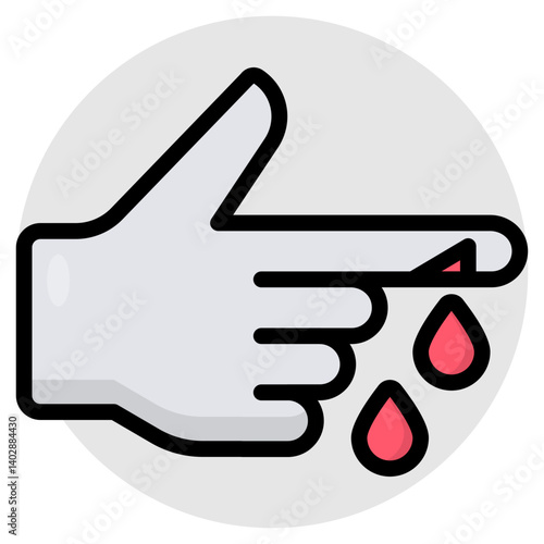 A unique design icon of finger cut