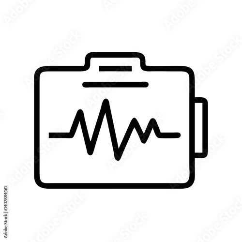 Battery with ECG Line Icon Representing Pacemaker and Heart Function