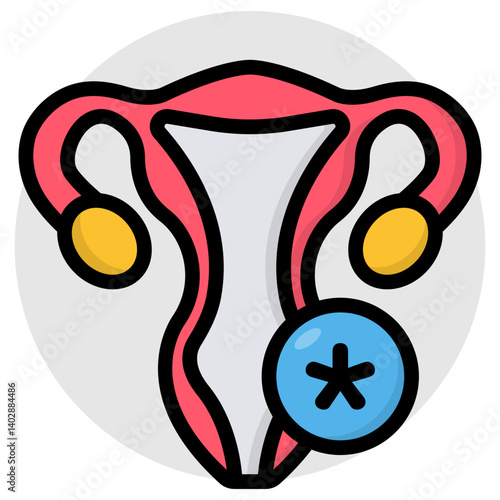 An icon design of female reproductive organ 