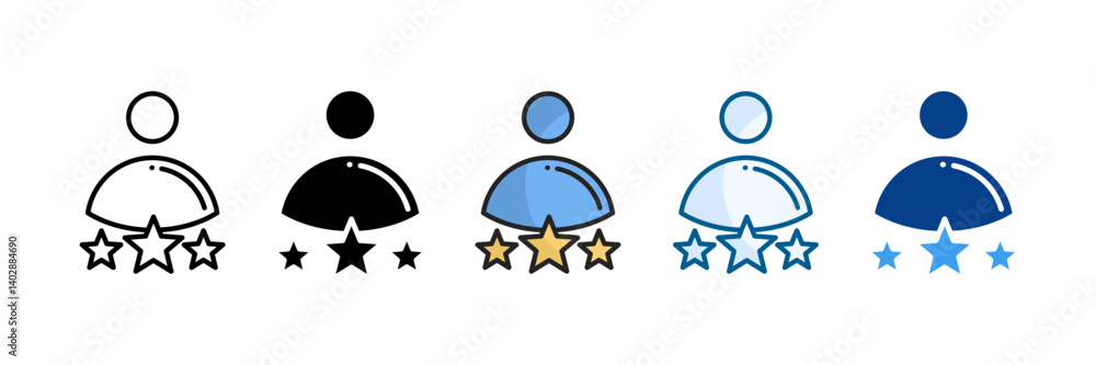 Fototapeta premium Reputation Icon Set Multiple Style Collection