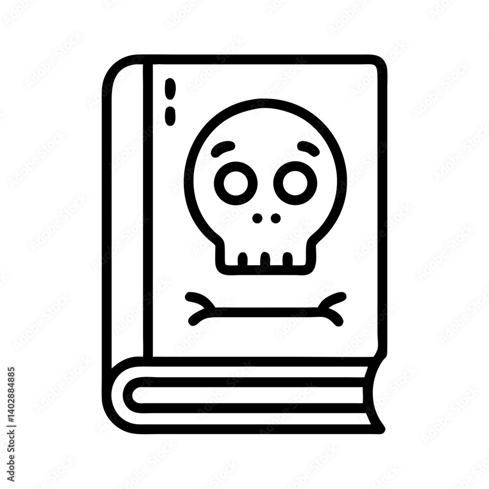 Book with Skull Icon Representing Literature and Dark Themes Book with Skull Icon Representing Literature and Dark Themes