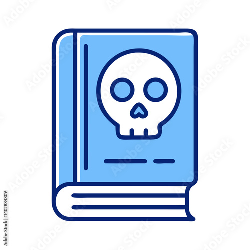 Book with Skull Icon Representing Literature and Dark Themes