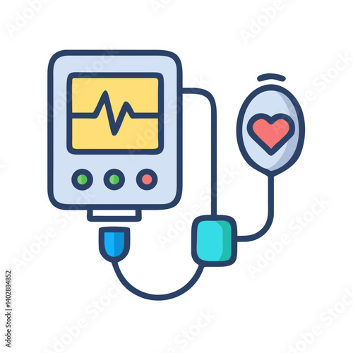 Blood Pressure Monitor Icon Representing Cardiovascular Health and Monitoring