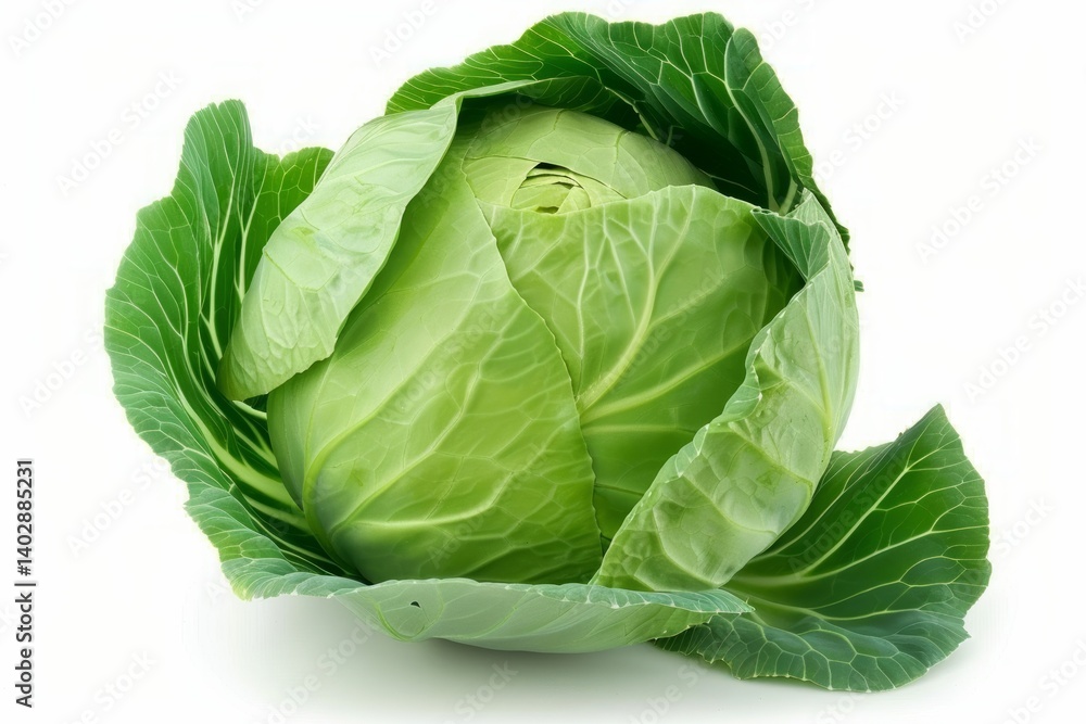Fresh cabbage on white surface. AI generated Fresh cabbage on white surface. AI generated