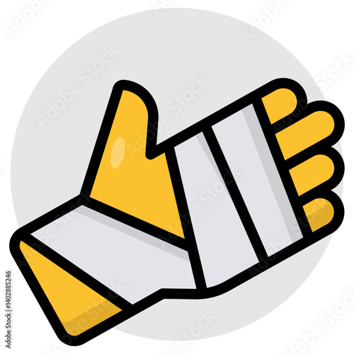 Premium download icon of hand bandage 