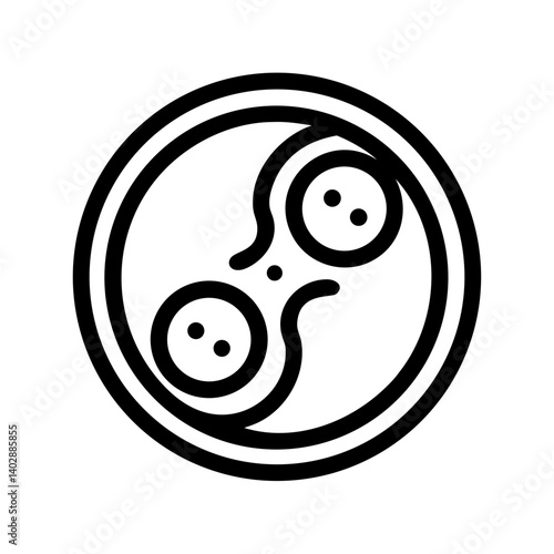 Cell Division Symbol Icon Representing Cellular Biology and Reproduction