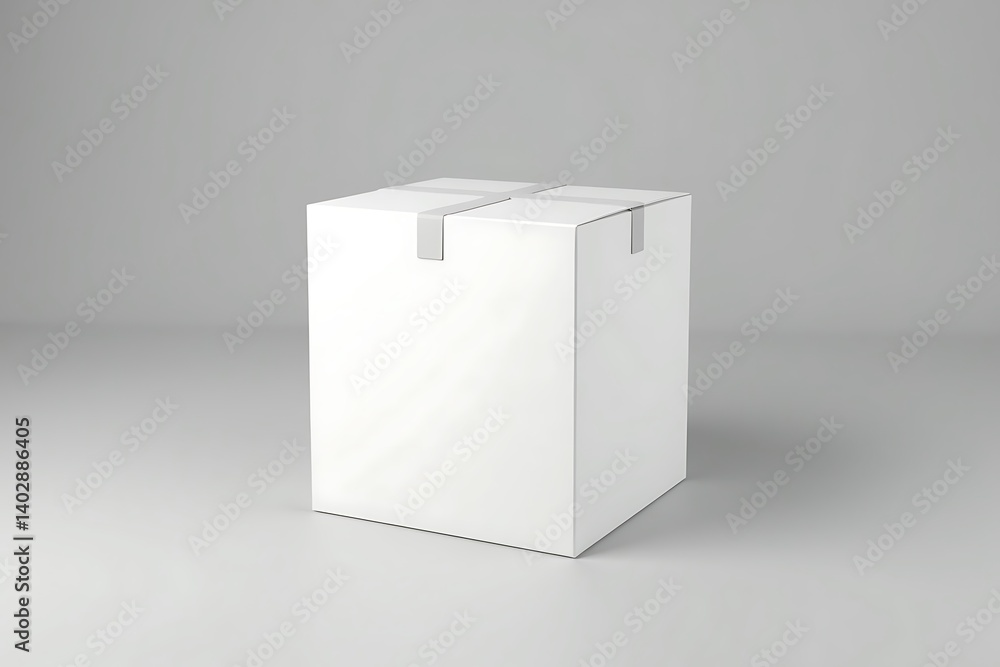 Sealed white box simple design clean background Sealed white box simple design clean background