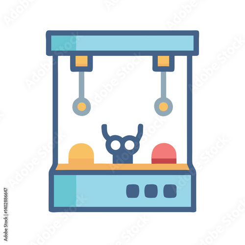 Claw Machine Game Icon Representing Arcade and Toy Prize