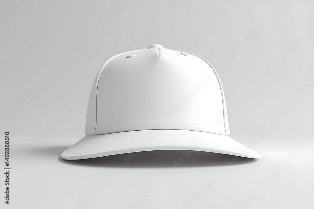 Fototapeta premium Blank white baseball cap mockup neutral background