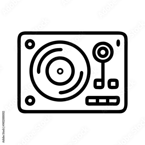 DJ Turntable Icon Representing Music Mixing and Party Entertainment