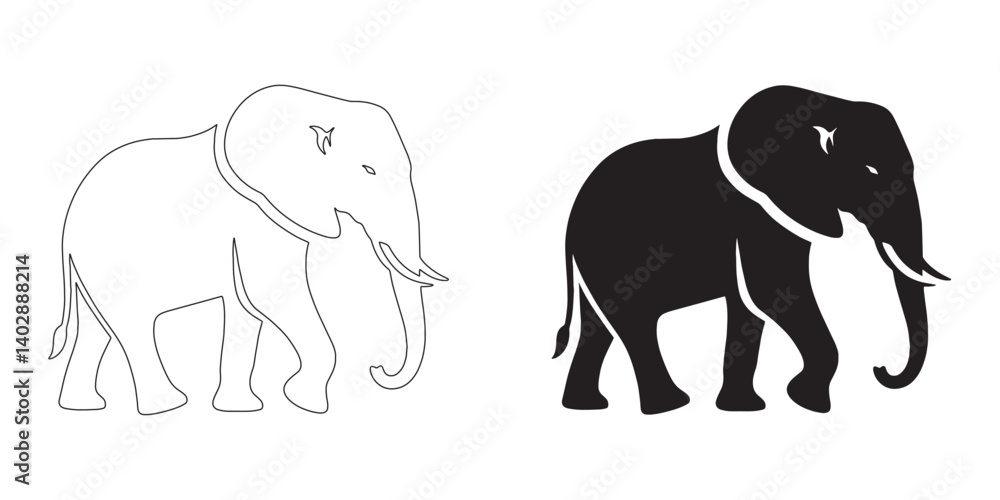 Professional elephant silhouette with refined line detail – great for wildlife apps and brands – elephant icon – elephant vector – elephant illustration – elephant line art
Professional elephant silhouette with refined line detail – great for wildlife apps and brands – elephant icon – elephant vector – elephant illustration – elephant line art