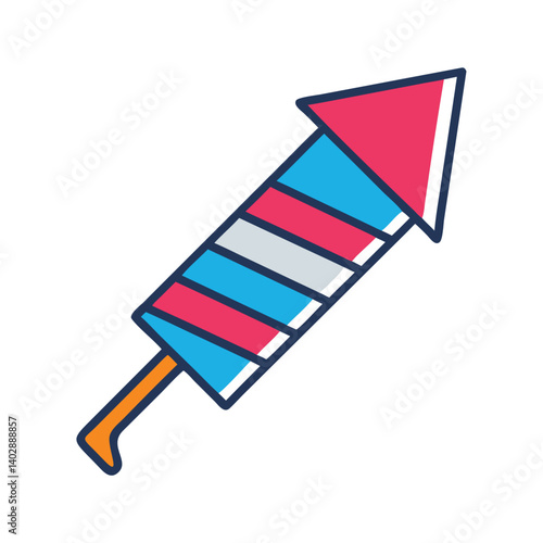 Firework Rocket Icon Representing Celebration and Festive Events