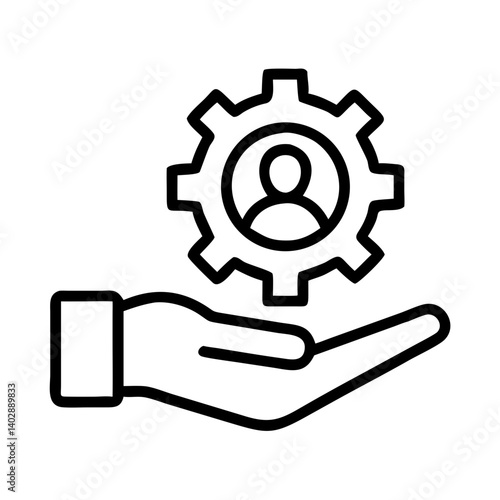 Hand Holding Gear Icon Representing Personal Control and Empowerment