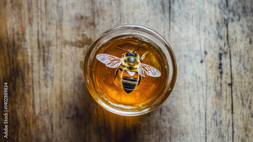 Whimsical Happy Bee in a Surreal Honey Chaos