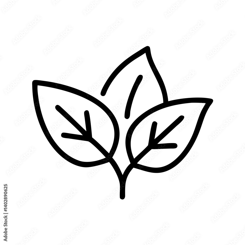 Naklejka premium Ikona liścia z pajęczyną