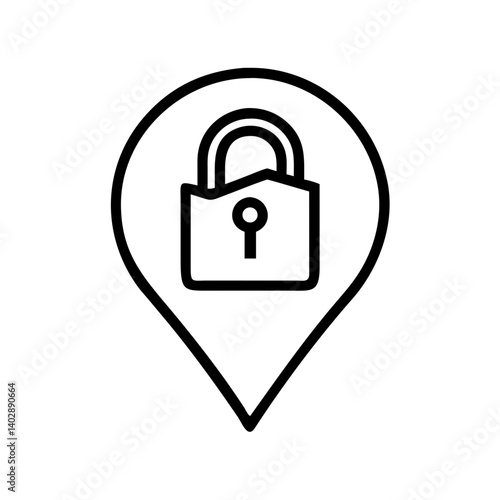 Map padlock icon