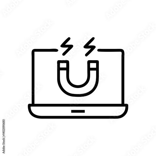 Laptop icon with magnet
