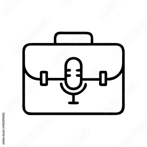 Microphone briefcase icon