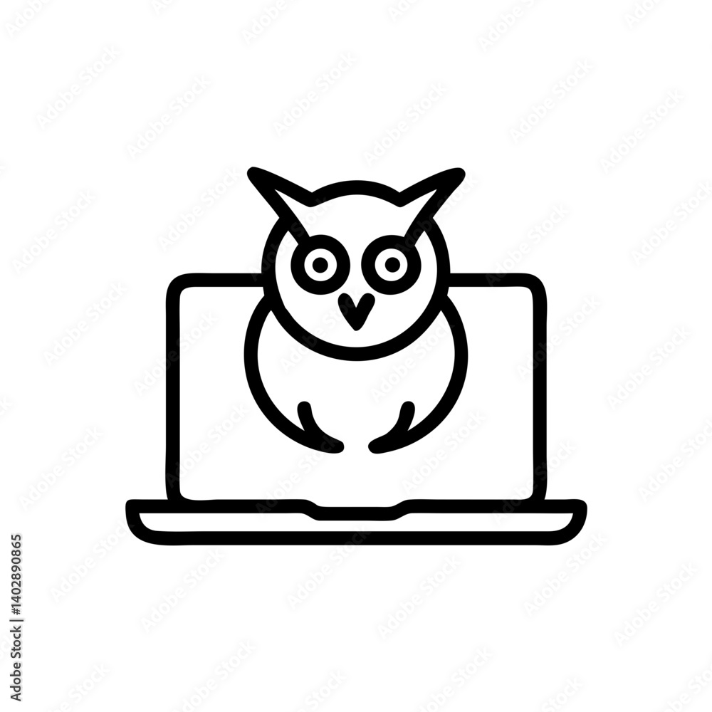 Ikona laptopa z sową