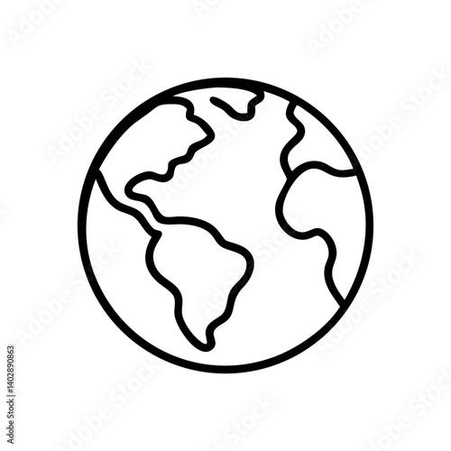 Icon of a globe with outlines