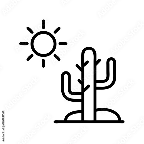 Sun icon with cactus
