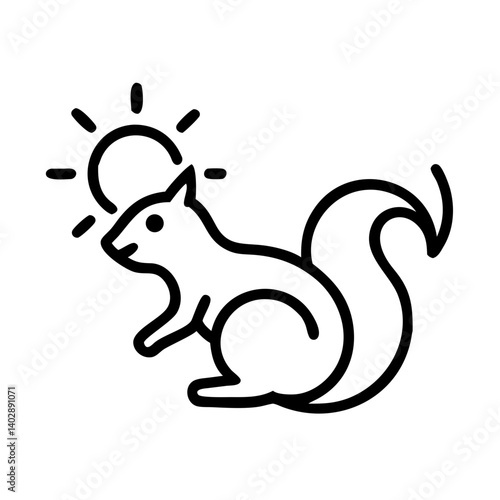 Sun icon with squirrel