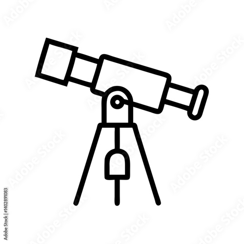 Padlock icon with telescope