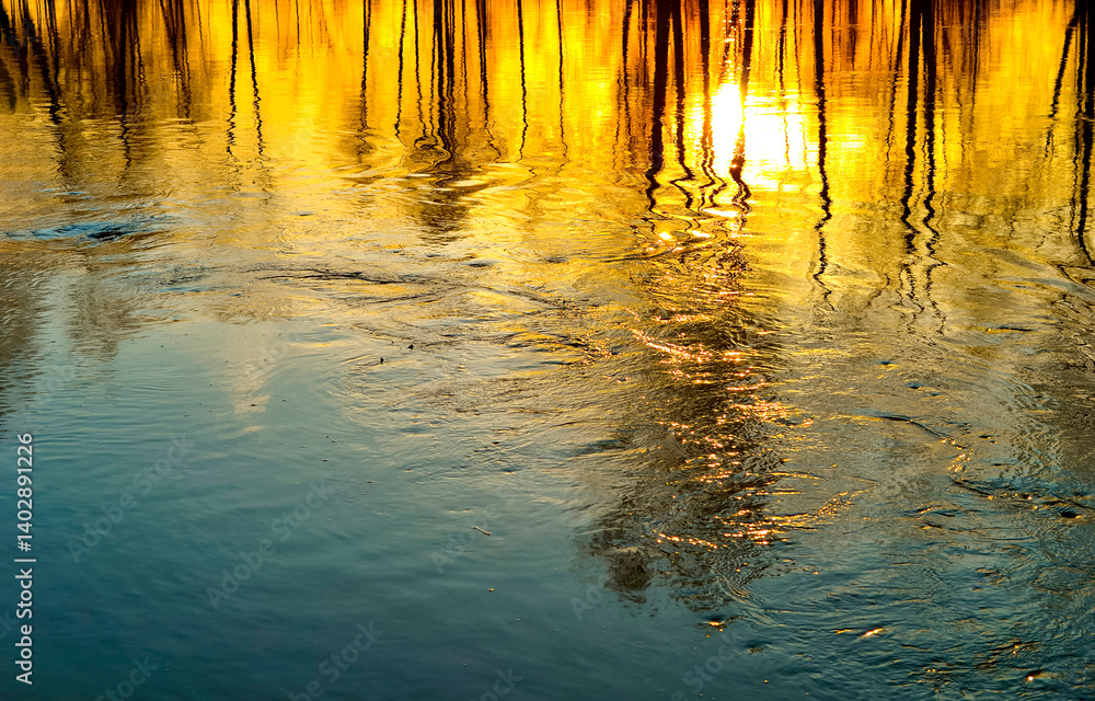 Sunset reflection in water