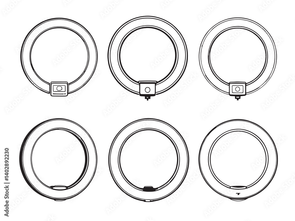 Simple Selfie Ring Line Art Simple Selfie Ring Line Art