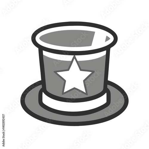 Magician Hat with Star Icon Representing Magic Shows and Illusionist Performances