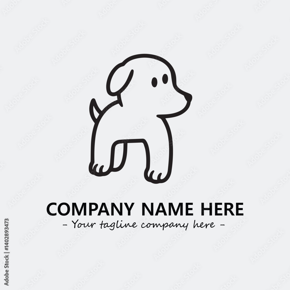 Obraz premium Dog illustration black and white for logo company vector image