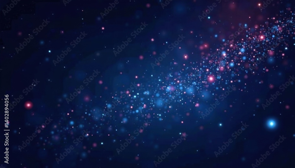 Fototapeta premium Twinkling starry night sky with confetti stars falling gently, confetti, celestial, winter