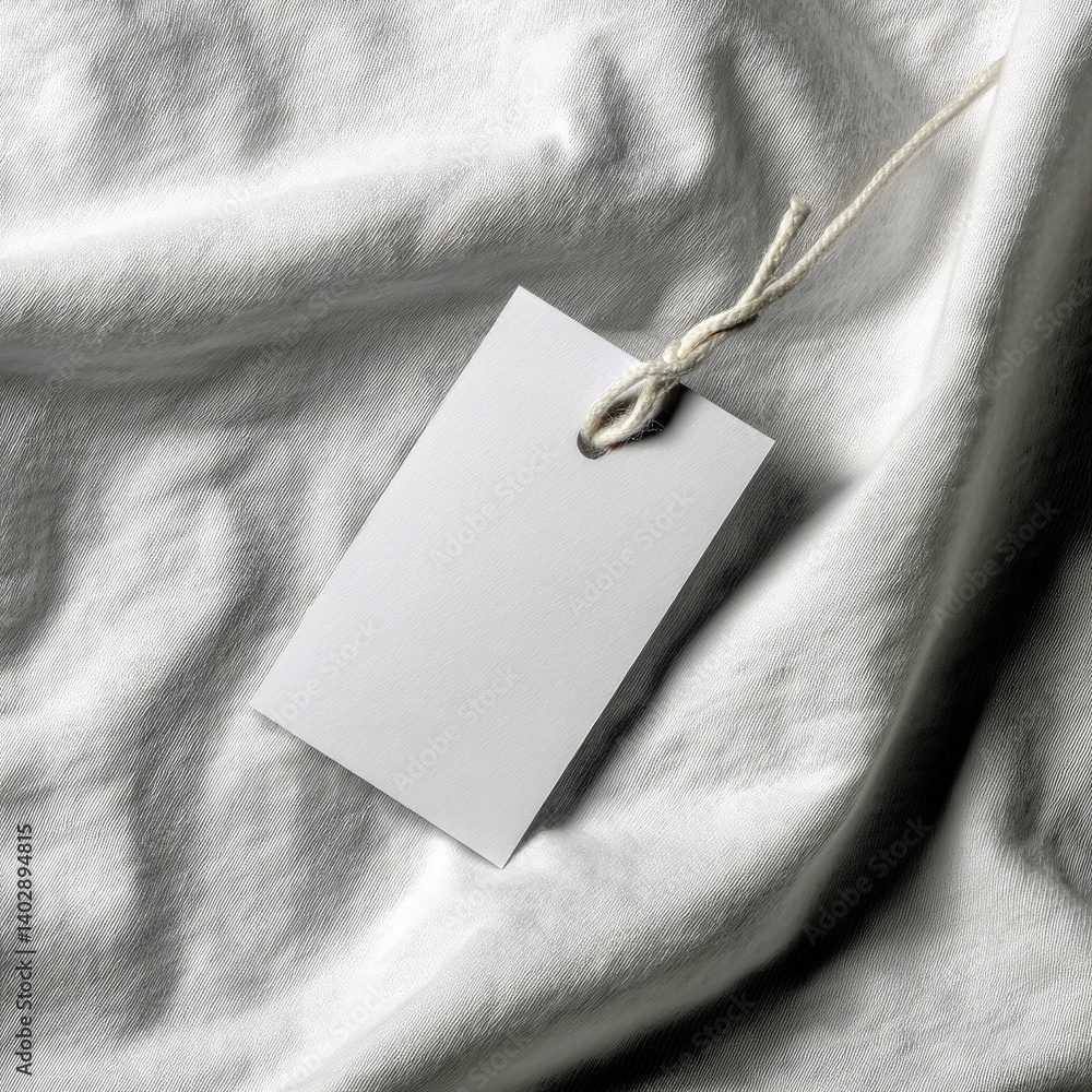 Blank price tag on fabric (2)