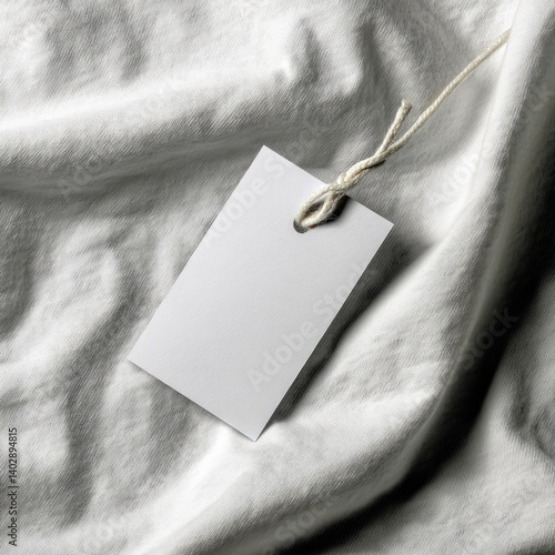 Blank price tag on fabric (2)