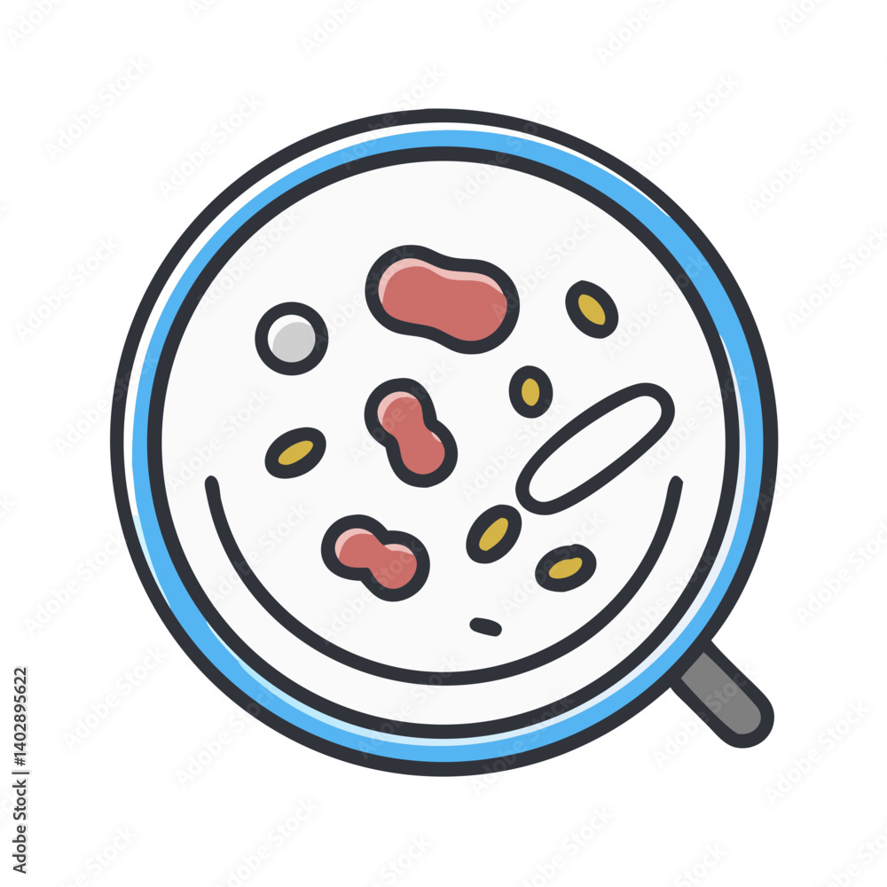 Petri Dish with Microorganisms Icon Representing Microbiology and Laboratory Research Petri Dish with Microorganisms Icon Representing Microbiology and Laboratory Research